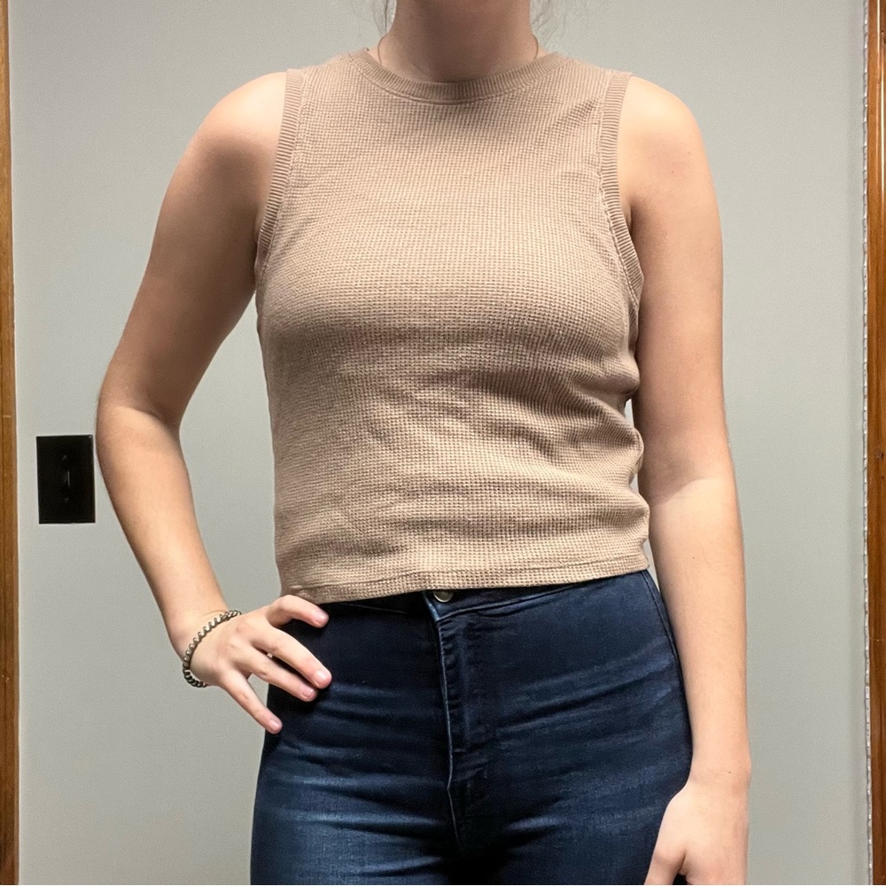 Hollister Tan Ribbed Tank Top